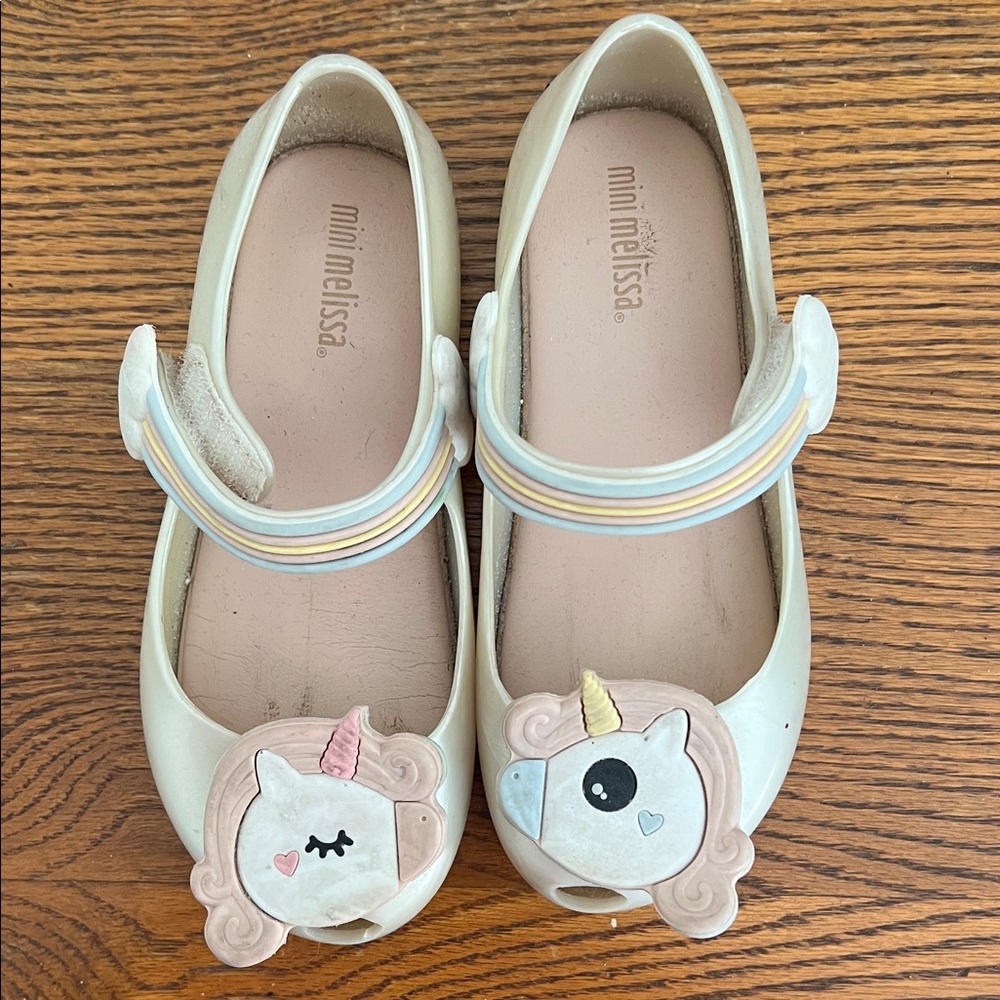 Mini Melissa Cream Unicorn Dress Shoes